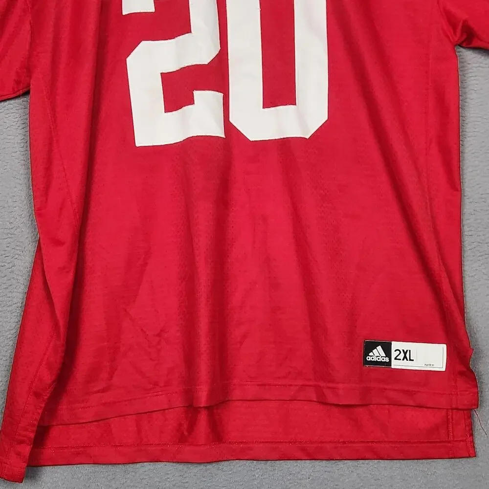Wisconsin Badgers Jersey Mens 2XL Red Mesh NCAA Football Adidas Number 20